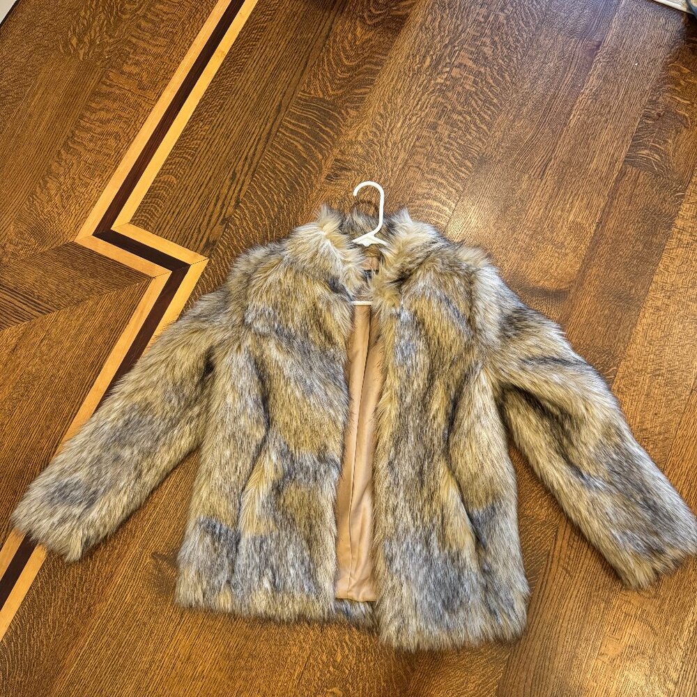 Topshop Faux Fur Coat | Size 4